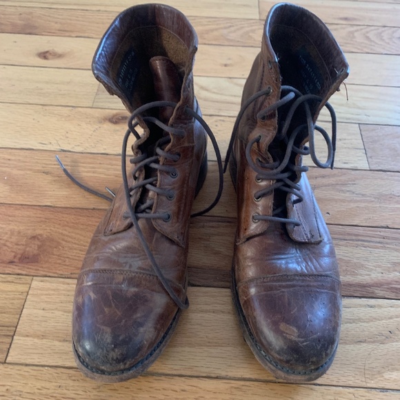 The Frye Company Erin Lug Work Boot in Cognac - Picture 1 of 12